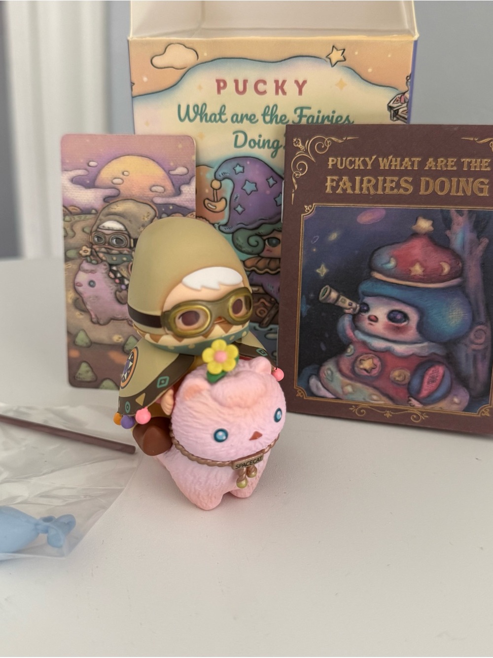 Pucky What Are the Fairies Doing? Pink & Olive Vinyl Figure